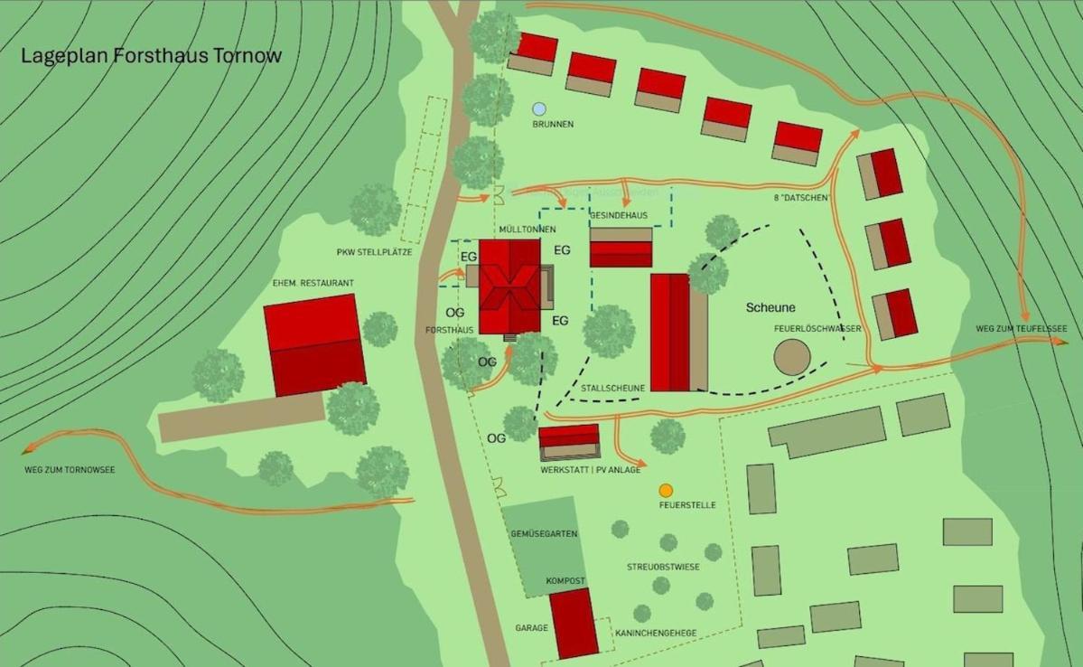 Wald- Und Seeidyll Im Historischen Forsthaus Neuruppin Exteriör bild